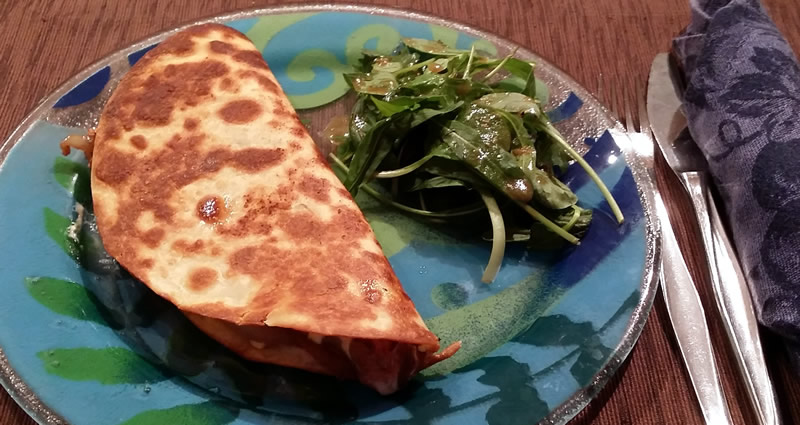 Caramelised Onion and Smoked Chicken Quesadillas