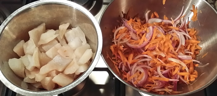 Deconstructed Korean Fish Pancakes