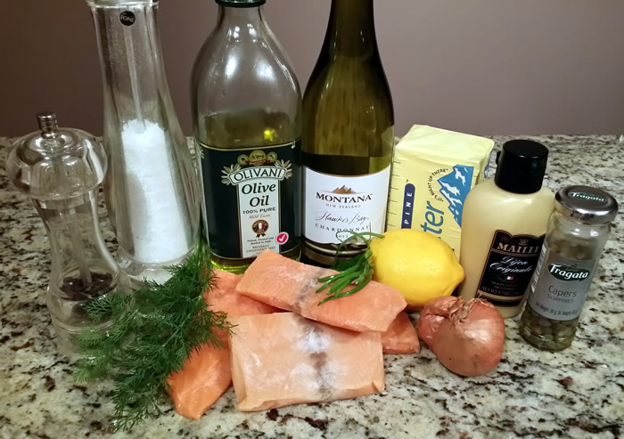 Grilled Salmon with Shallot Butter Sauce