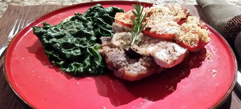 Baked Rosemary Lamb Chops with Eggplant