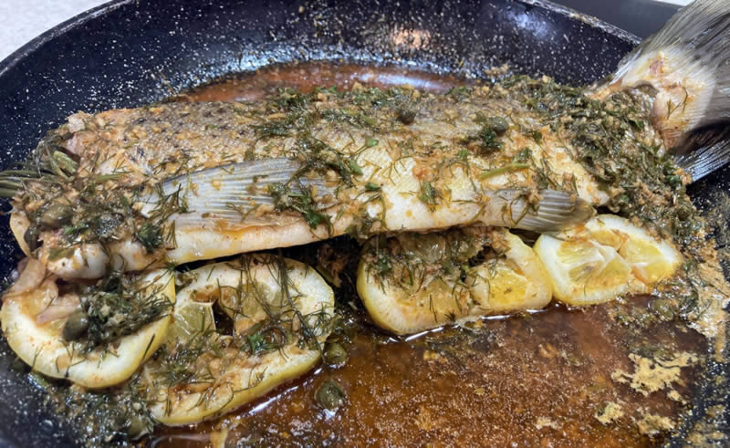 Fresh Trout with Butter Sauce